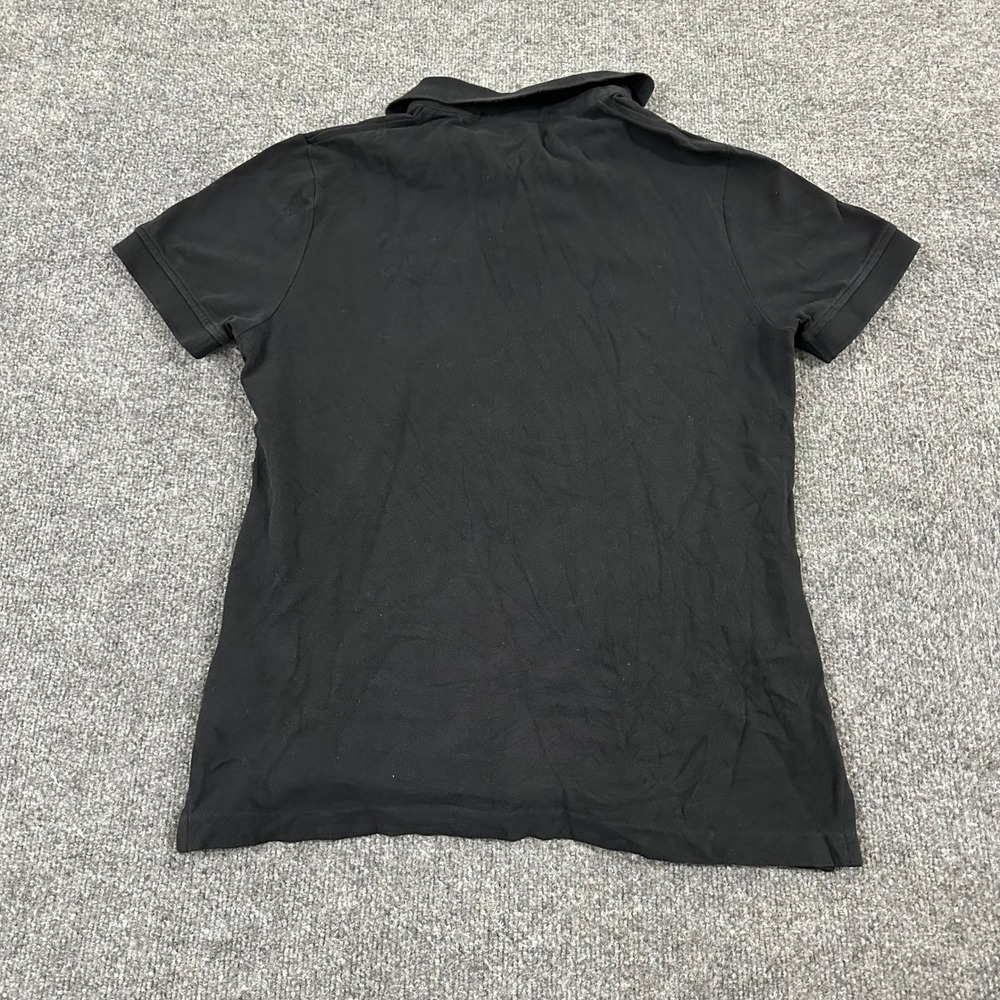 Polo Shirt Womens Size S Black Short Sleeve Pique Knit Casual Classic Fit